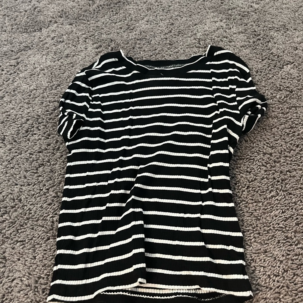 Black and white striped top